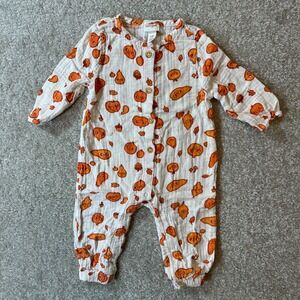 Cat & Jack fall print infant one piece size 6-9m pumpkin leaves